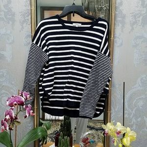 Madewell Navy and White Striped Sweater